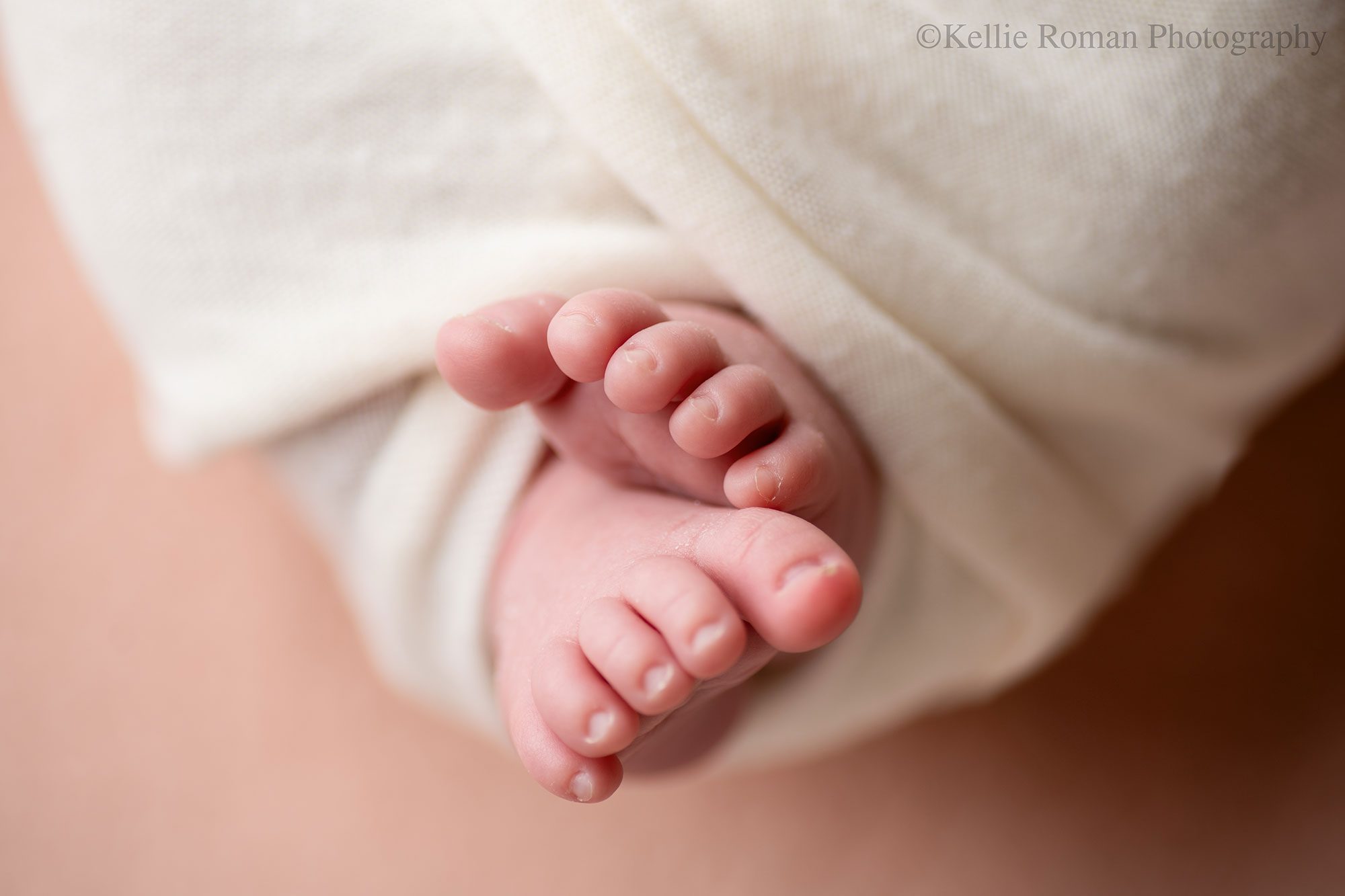 little newborn changes. a close up image of little newborn toes I milwaukee photos studio. 
